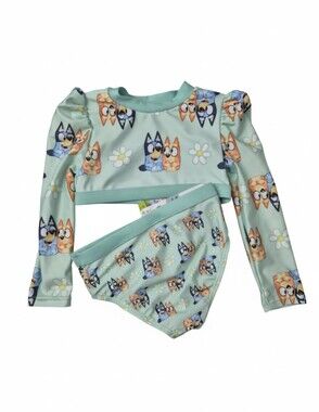 NWT Bluey 2-Piece Rashguard Swimsuit Mint Green 18M